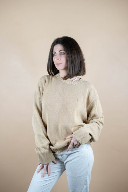Crew Neck Ralph Lauren ref: 1530 - BEIGE - L - amifrip - Friperie en ligne et vêtements vintage