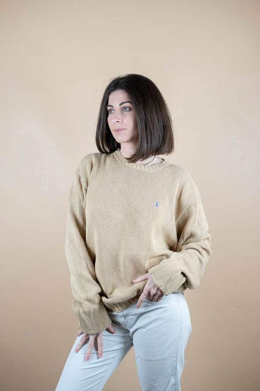 Crew Neck Ralph Lauren ref: 1530 - BEIGE - L - amifrip - Friperie en ligne et vêtements vintage