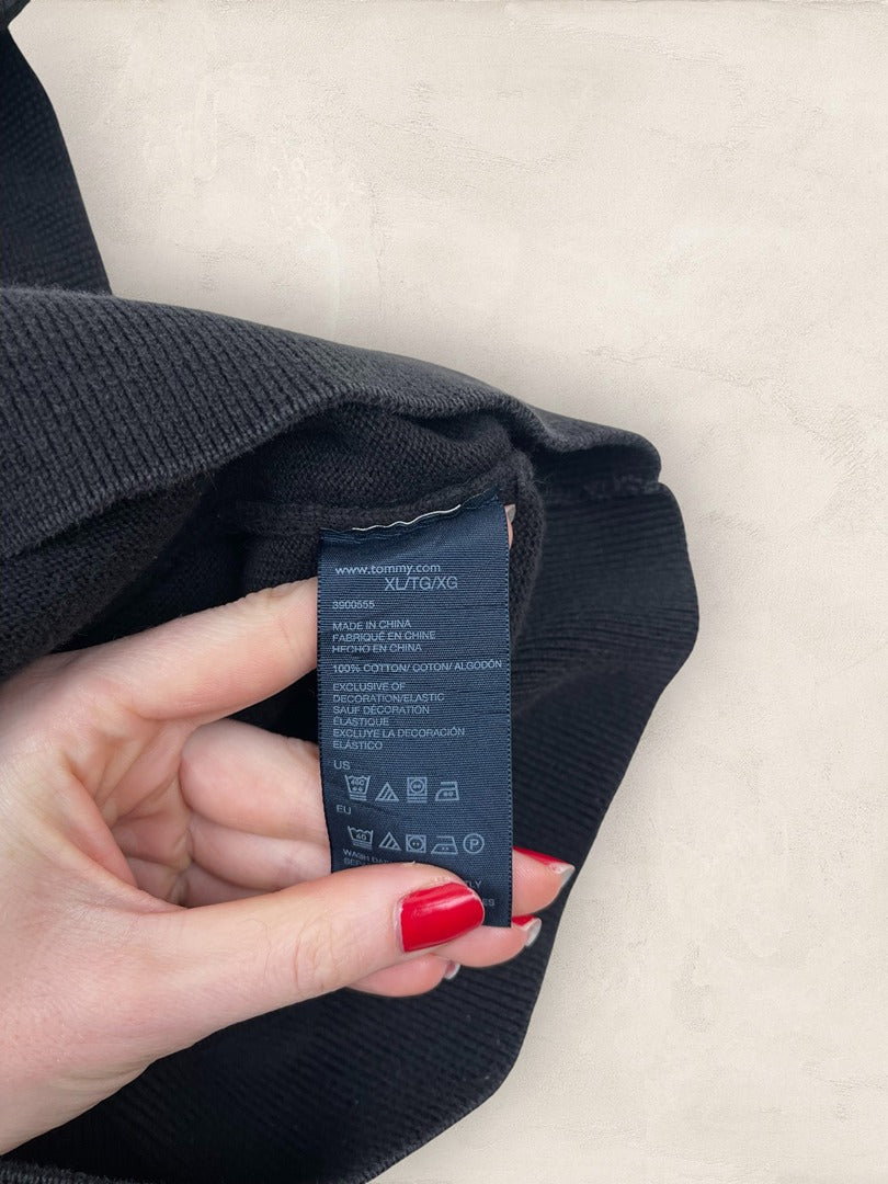 Pull 1/4 zip Tommy Hilfiger - Homme Xl - Noir - Coton - Très bon état - Ts0223