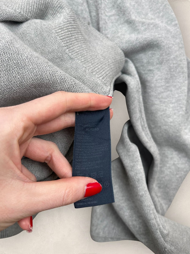 Pull Demi-zip Tommy Hilfiger homme Xl - Gris - Tbe - Ts0228