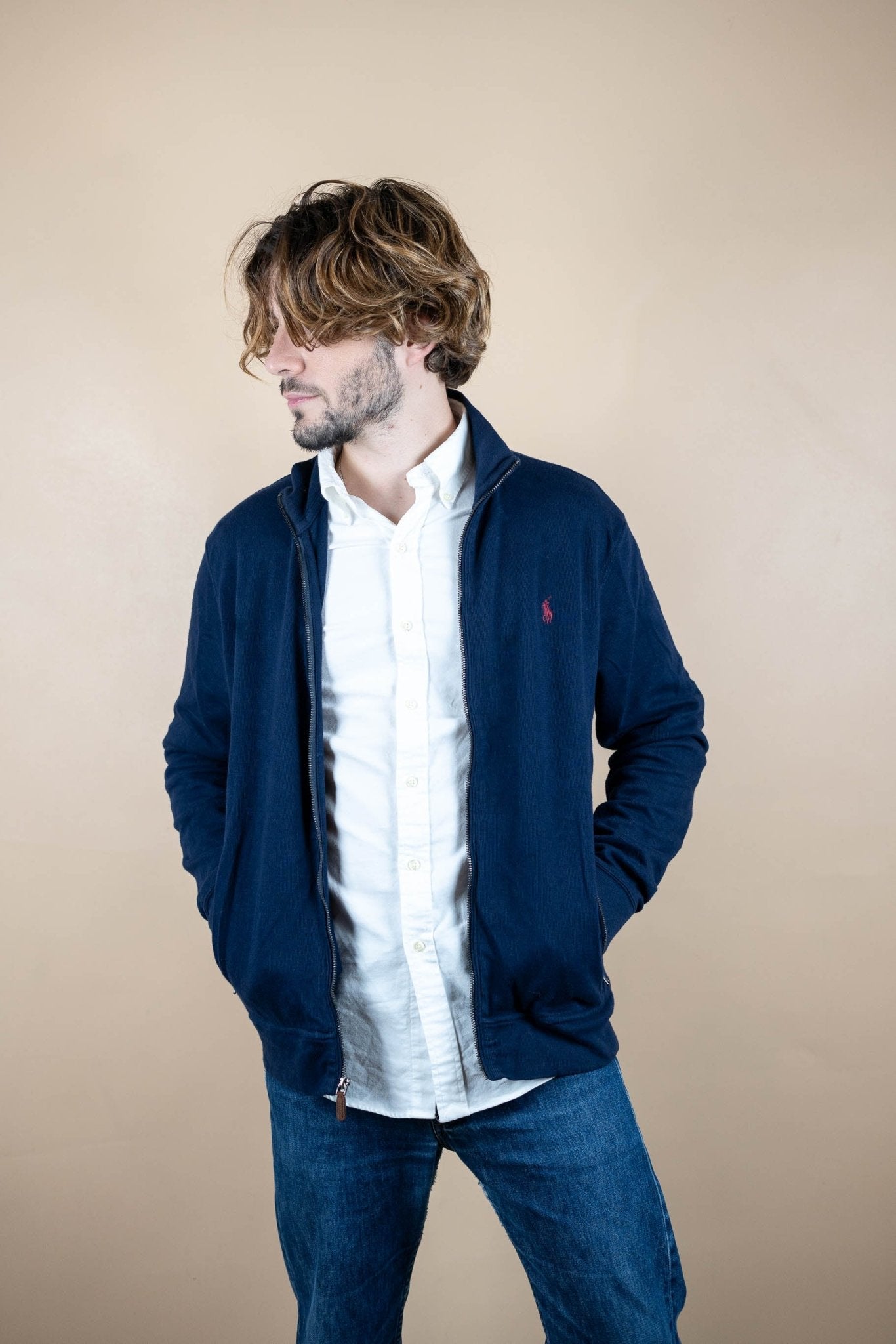 Full Zip Ralph Lauren ref: 1543 - BLEU MARINE - M - amifrip - Friperie en ligne et vêtements vintage