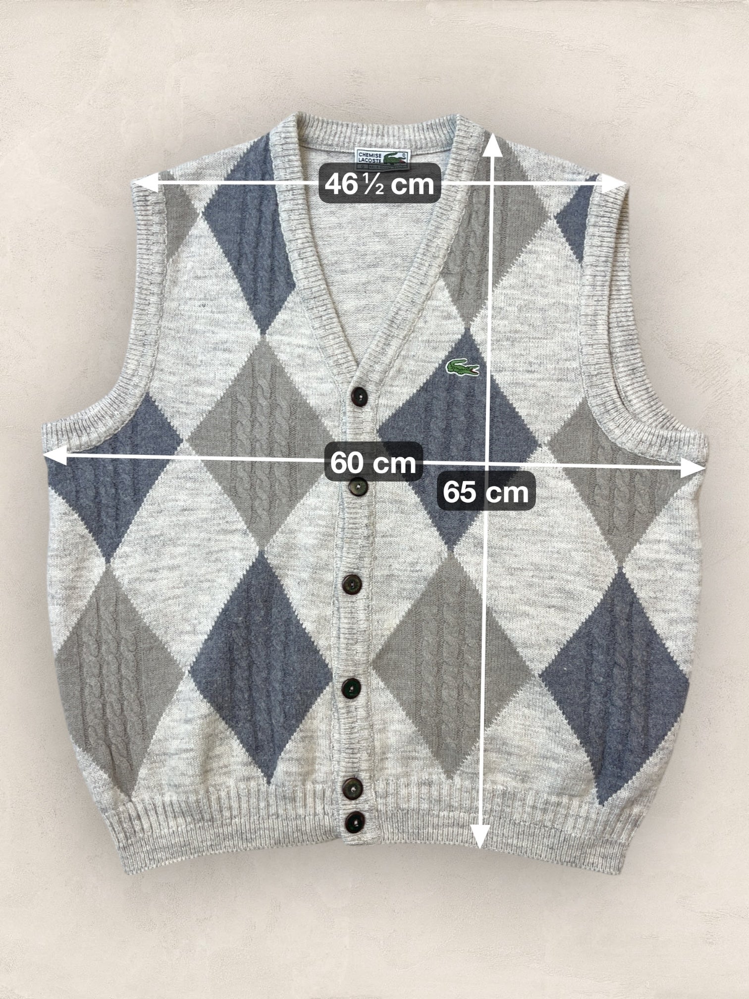 Gilet sans manches Homme Lacoste 50% Laine Gris M Ref:3980 - Gris - M - amifrip