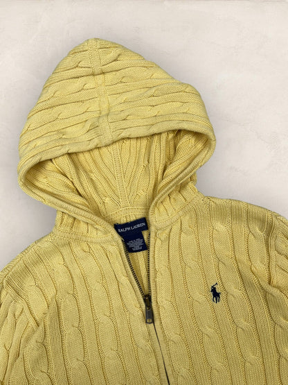 Gilet top CROP, Torsadé Ralph Lauren Femme #1967 - XS - Jaune - amifrip - Friperie en ligne et vêtements vintage