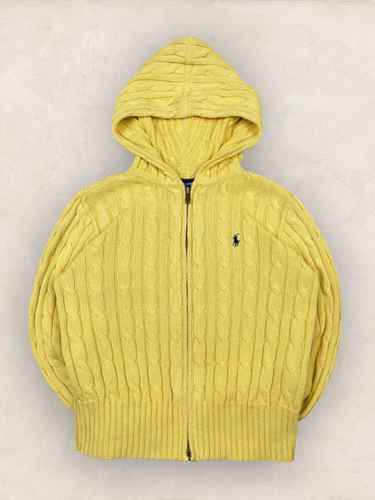 Gilet top CROP, Torsadé Ralph Lauren Femme #1967 - XS - Jaune - amifrip - Friperie en ligne et vêtements vintage