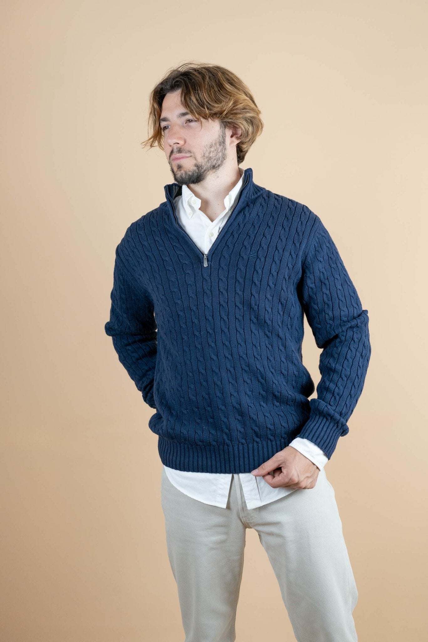 Half Zip Izod ref: 1250 - BLEU - S - amifrip - Friperie en ligne et vêtements vintage