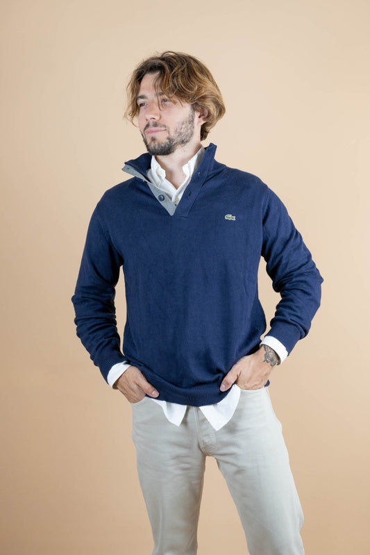 Half Zip Lacoste ref: 1255 - BLEU MARINE - M - amifrip - Friperie en ligne et vêtements vintage