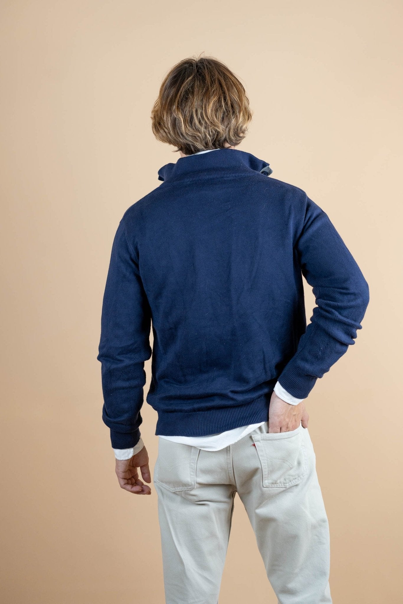 Half Zip Lacoste ref: 1255 - BLEU MARINE - M - amifrip - Friperie en ligne et vêtements vintage