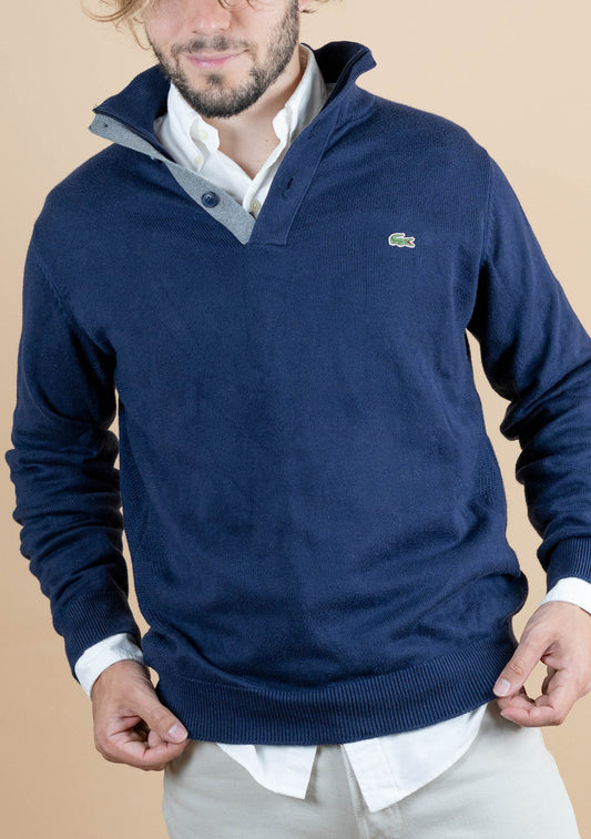 Half Zip Lacoste ref: 1255 - BLEU MARINE - M - amifrip - Friperie en ligne et vêtements vintage