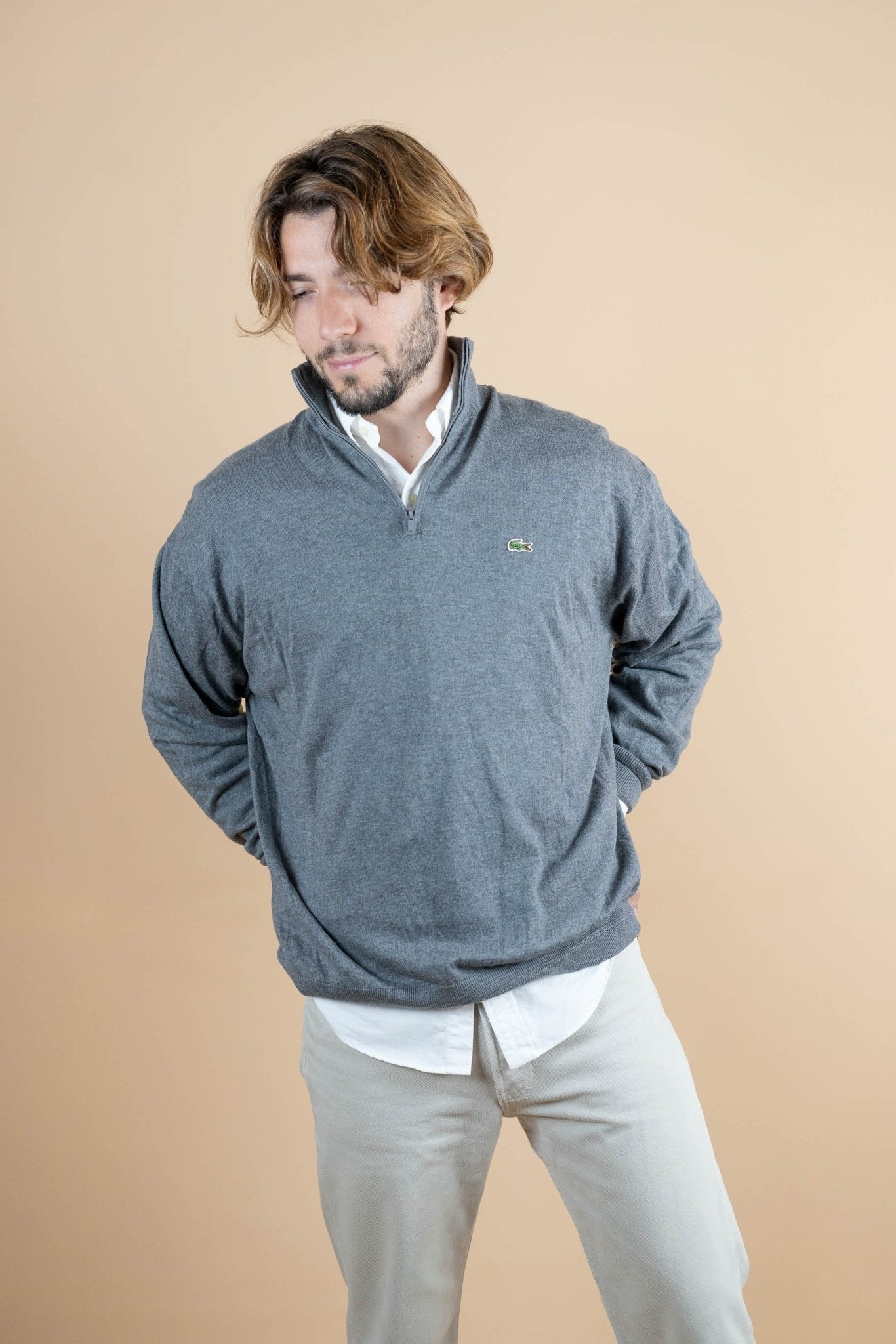 Half Zip Lacoste ref: 1262 - GRIS - XXXL - amifrip - Friperie en ligne et vêtements vintage
