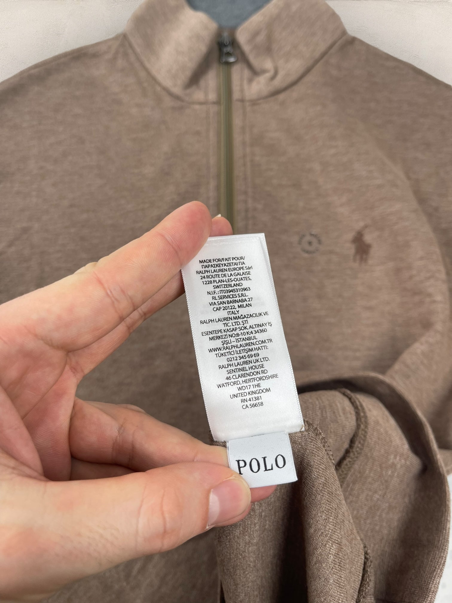 Half - zip Neuf Ralph Lauren Ref: 473 - MARRON - S - amifrip - Friperie en ligne et vêtements vintage