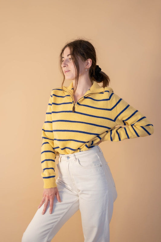 Half - zip Ralph Lauren Femme 105 - JAUNE - S - amifrip - Friperie en ligne et vêtements vintage