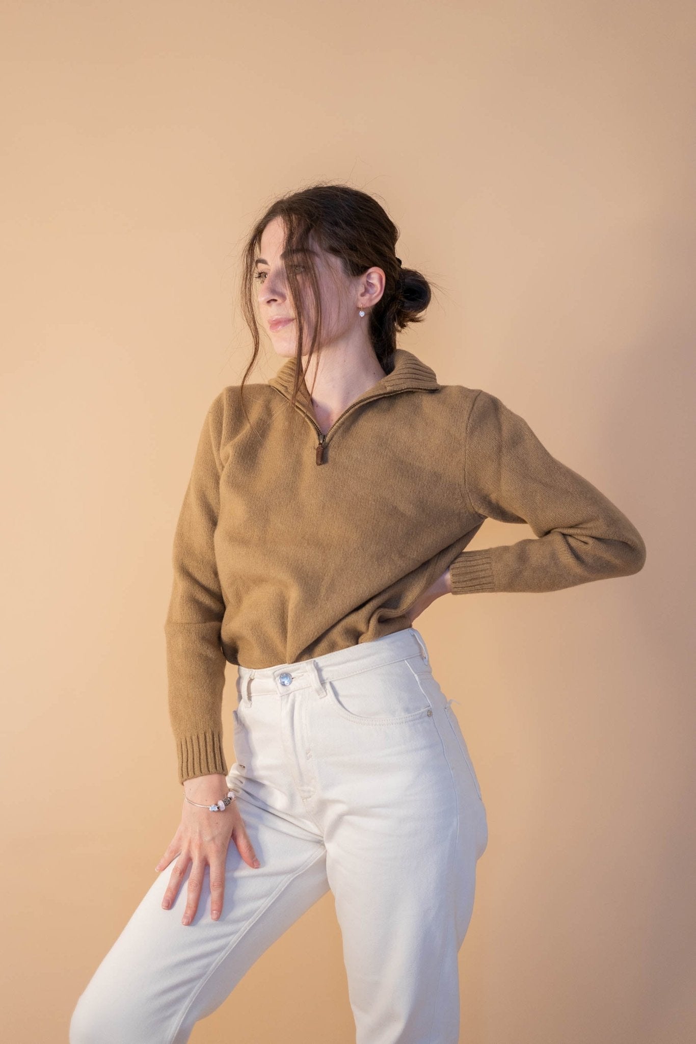 Half - zip Ralph Lauren Femme 132 - BEIGE - XS - amifrip - Friperie en ligne et vêtements vintage