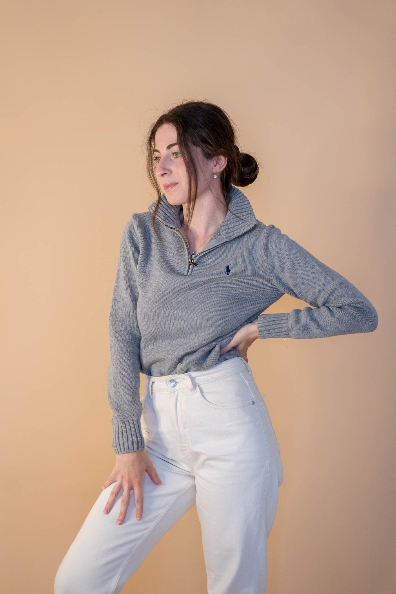 Half - zip Ralph Lauren Femme 406 - GRIS - S - amifrip - Friperie en ligne et vêtements vintage