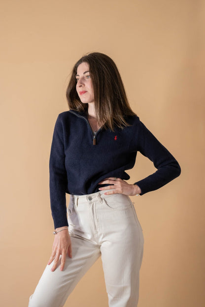 Half - zip Ralph Lauren Femme 570 - BLEU - S - amifrip - Friperie en ligne et vêtements vintage
