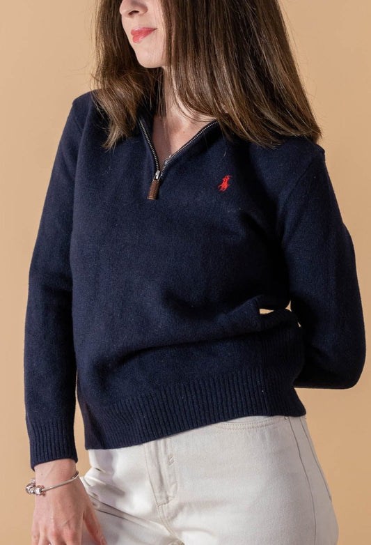 Half - zip Ralph Lauren Femme 570 - BLEU - S - amifrip - Friperie en ligne et vêtements vintage