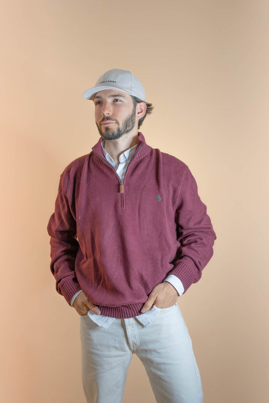 Half - Zip Ralph Lauren Homme 330 - BORDEAUX - 2XL - amifrip - Friperie en ligne et vêtements vintage