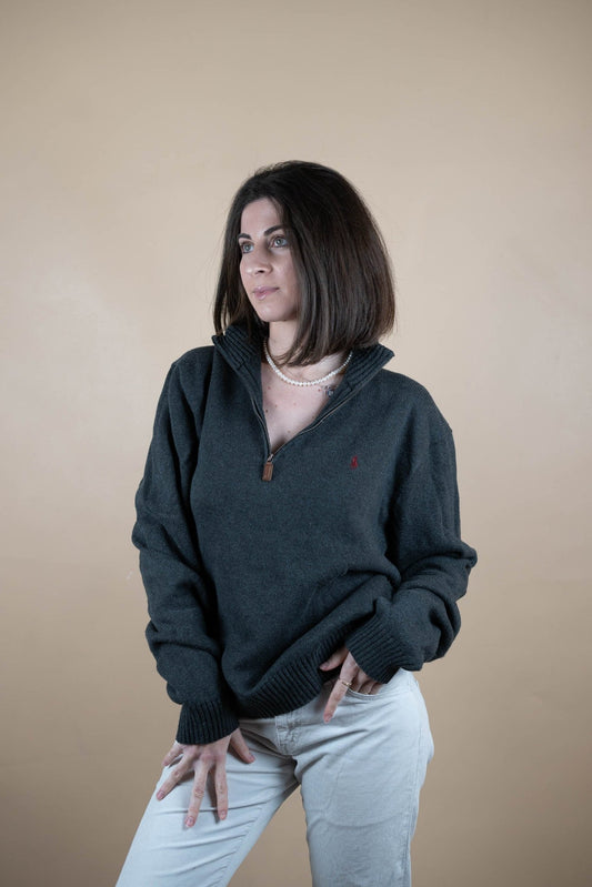 Half Zip Ralph Lauren ref: 1532 - GRIS - XL - amifrip - Friperie en ligne et vêtements vintage