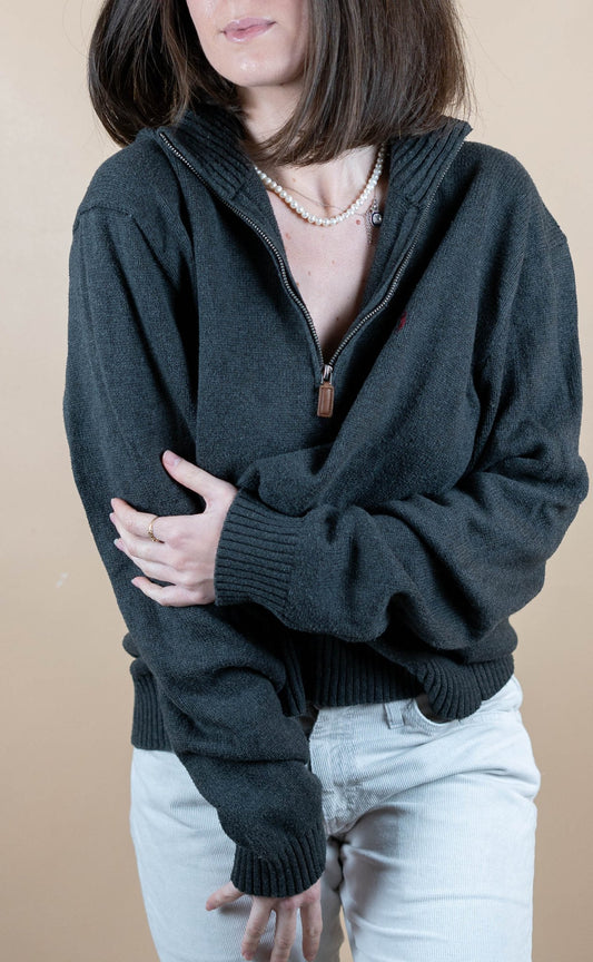 Half Zip Ralph Lauren ref: 1532 - GRIS - XL - amifrip - Friperie en ligne et vêtements vintage