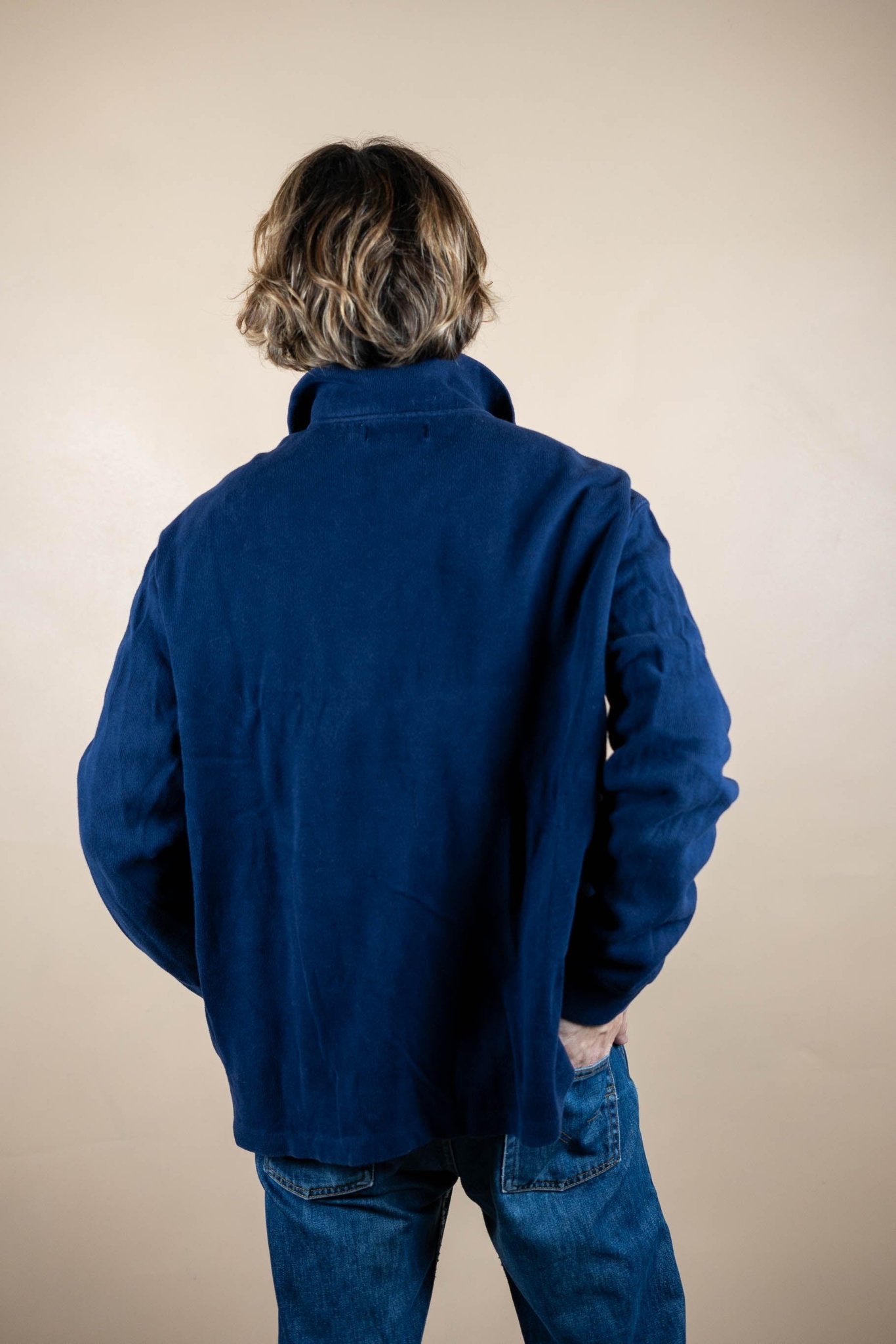 Half Zip Ralph Lauren ref: 1535 - BLEU MARINE - XL - amifrip - Friperie en ligne et vêtements vintage
