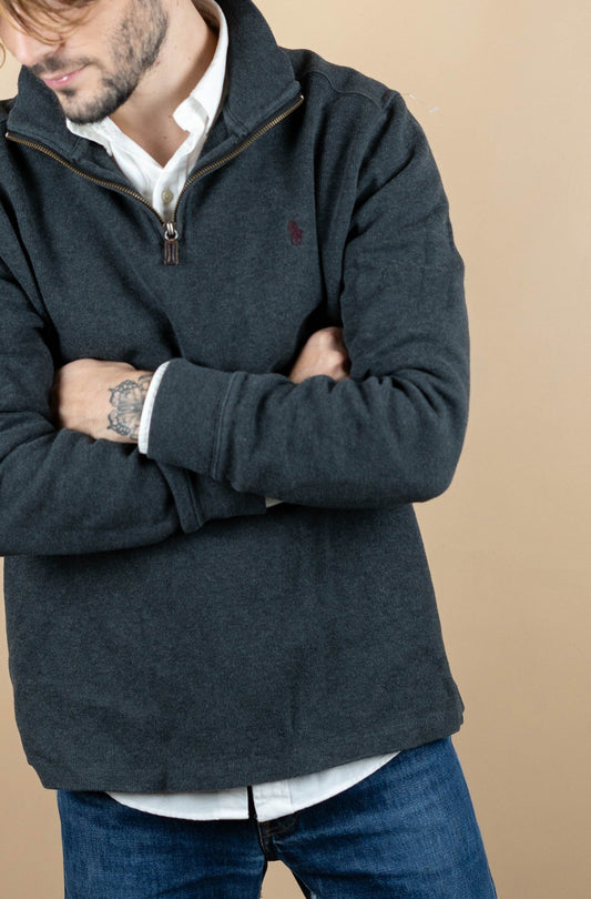 Half Zip Ralph Lauren ref: 1537 - GRIS - M - amifrip - Friperie en ligne et vêtements vintage