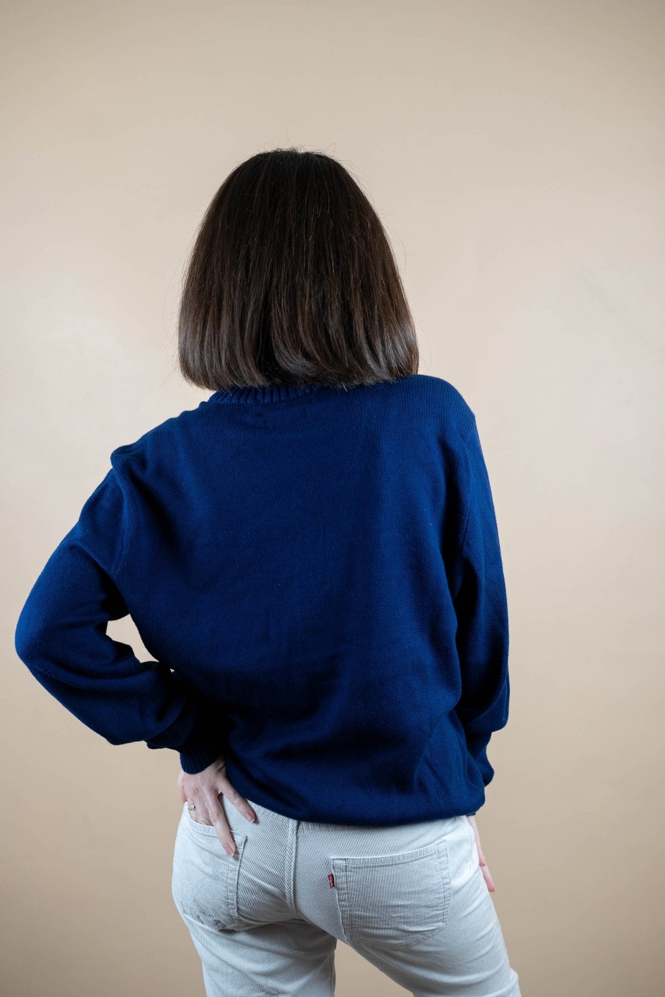 Half Zip Ralph Lauren ref: 1539 - BLEU MARINE - M - amifrip - Friperie en ligne et vêtements vintage
