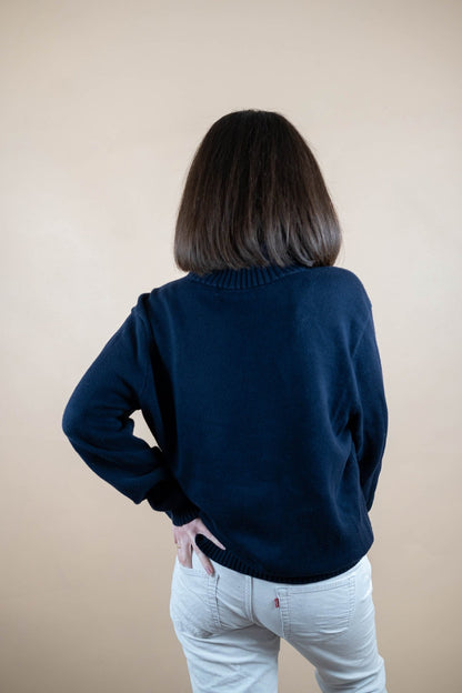 Half Zip Ralph Lauren ref: 1540 - BLEU MARINE - L - amifrip - Friperie en ligne et vêtements vintage