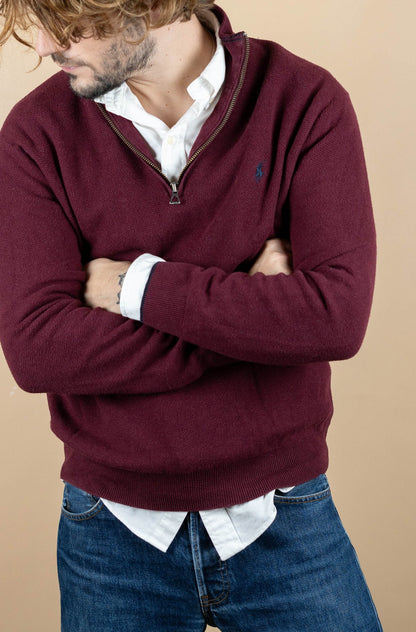 Half Zip Ralph Lauren ref: 1544 - BORDEAUX - M - amifrip - Friperie en ligne et vêtements vintage