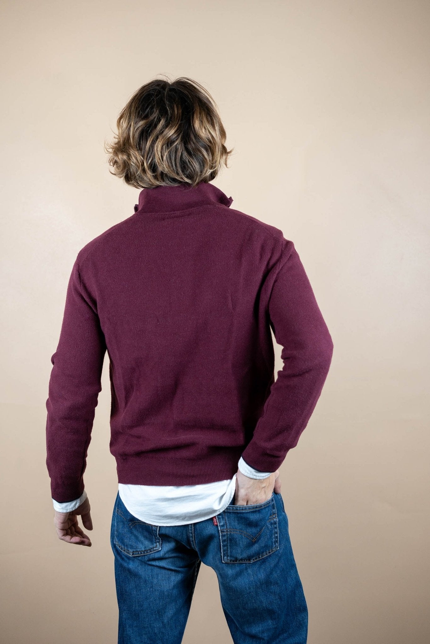 Half Zip Ralph Lauren ref: 1544 - BORDEAUX - M - amifrip - Friperie en ligne et vêtements vintage