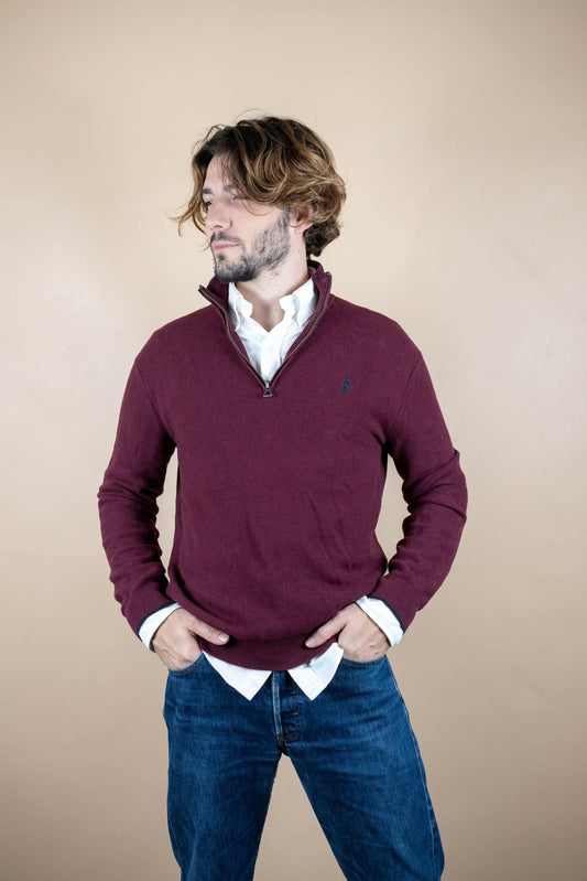 Half Zip Ralph Lauren ref: 1544 - BORDEAUX - M - amifrip - Friperie en ligne et vêtements vintage