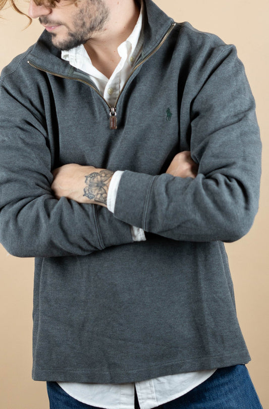 Half Zip Ralph Lauren ref: 1546 - GRIS - L - amifrip - Friperie en ligne et vêtements vintage