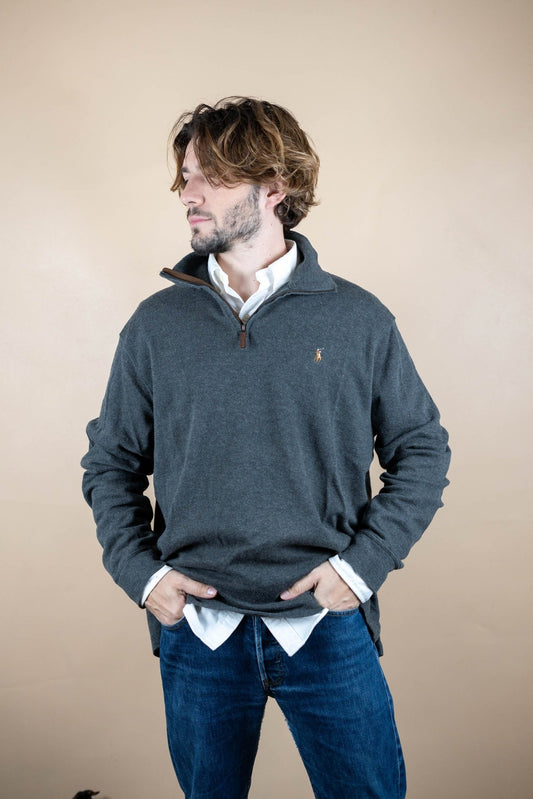 Half Zip Ralph Lauren ref: 1548 - GRIS - XL - amifrip - Friperie en ligne et vêtements vintage