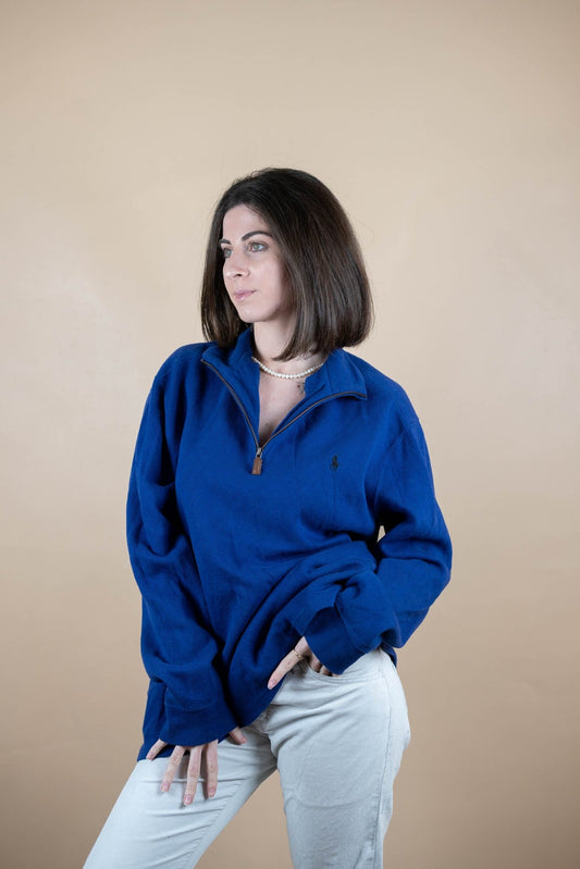 Half Zip Ralph Lauren ref: 1549 - BLEU - XL - amifrip - Friperie en ligne et vêtements vintage