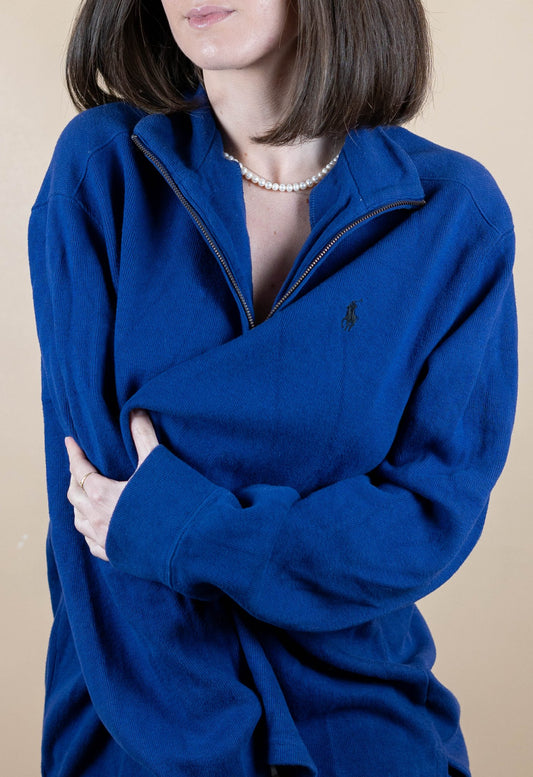 Half Zip Ralph Lauren ref: 1549 - BLEU - XL - amifrip - Friperie en ligne et vêtements vintage
