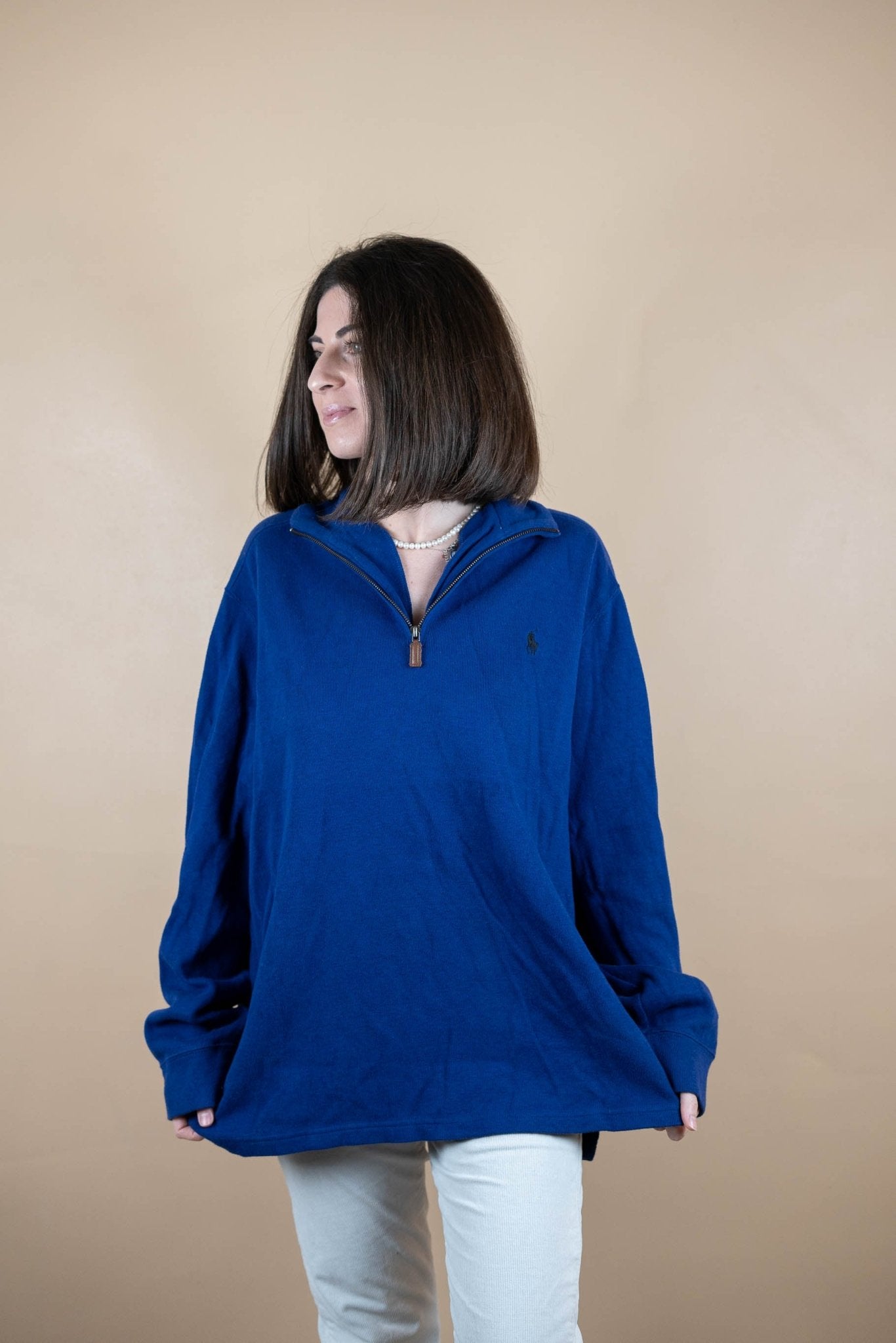 Half Zip Ralph Lauren ref: 1549 - BLEU - XL - amifrip - Friperie en ligne et vêtements vintage