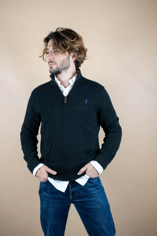 Half Zip Ralph Lauren ref: 1552 - NOIR - M - amifrip - Friperie en ligne et vêtements vintage