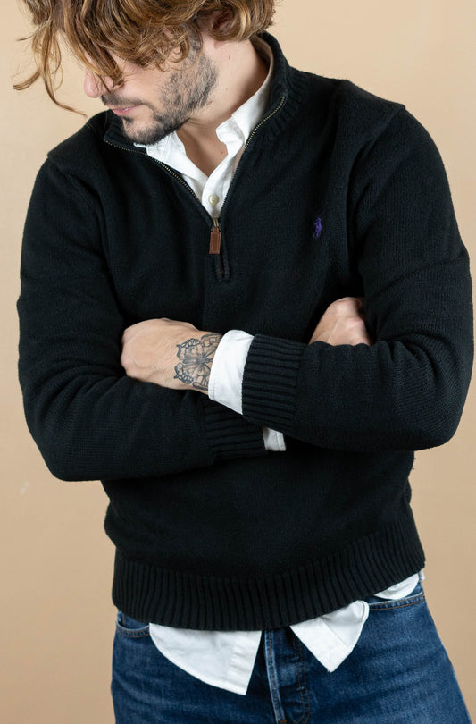 Half Zip Ralph Lauren ref: 1552 - NOIR - M - amifrip - Friperie en ligne et vêtements vintage