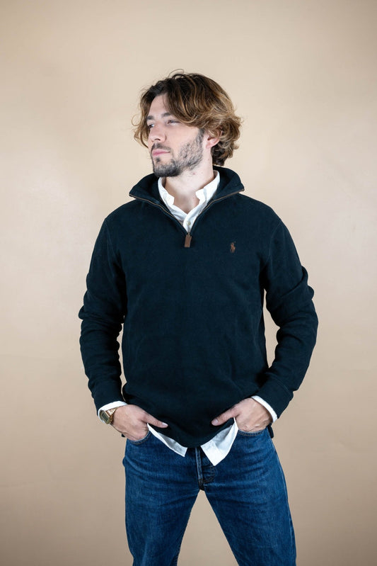 Half Zip Ralph Lauren ref: 1555 - NOIR - S - amifrip - Friperie en ligne et vêtements vintage