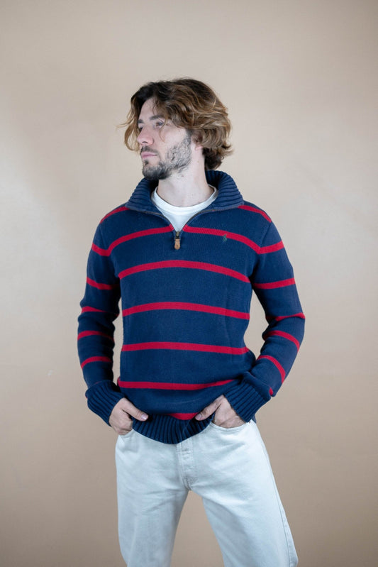 Half Zip Ralph Lauren ref: 1569 - BLEU MARINE - XL - amifrip - Friperie en ligne et vêtements vintage