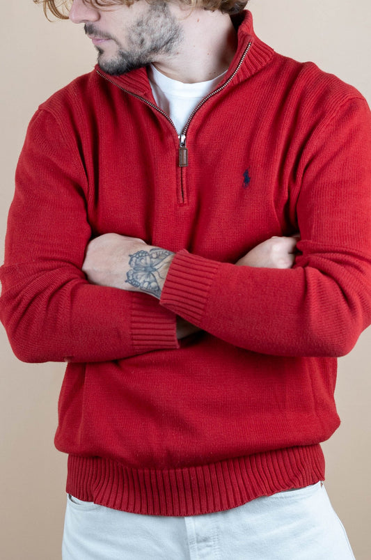 Half Zip Ralph Lauren ref: 1570 - ROUGE - S - amifrip - Friperie en ligne et vêtements vintage
