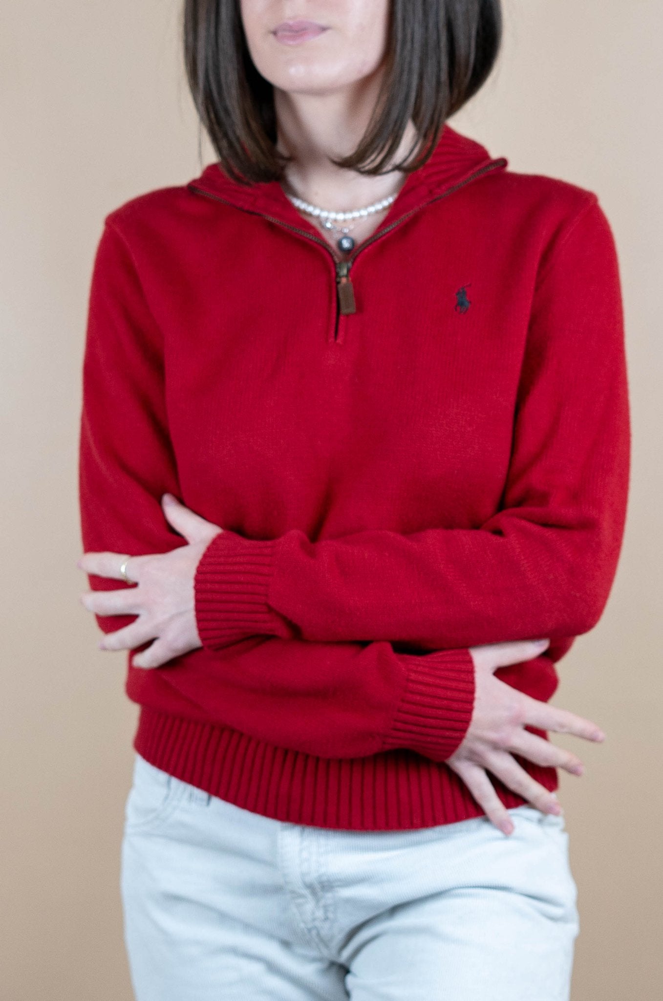 Half Zip Ralph Lauren ref: 1571 - ROUGE - S - amifrip - Friperie en ligne et vêtements vintage