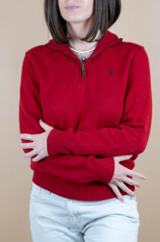 Half Zip Ralph Lauren ref: 1571 - ROUGE - S - amifrip - Friperie en ligne et vêtements vintage