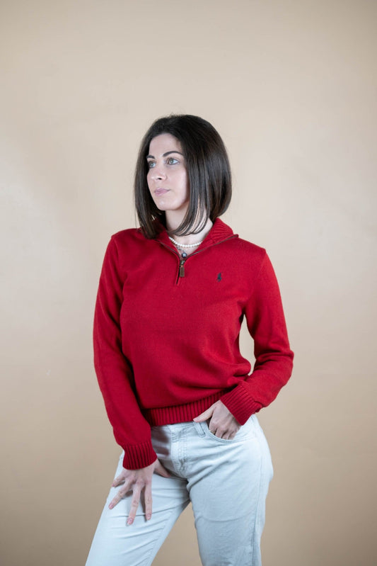 Half Zip Ralph Lauren ref: 1571 - ROUGE - S - amifrip - Friperie en ligne et vêtements vintage