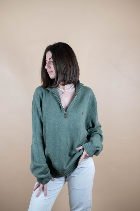 Half Zip Ralph Lauren ref: 1572 - VERT - XL - amifrip - Friperie en ligne et vêtements vintage