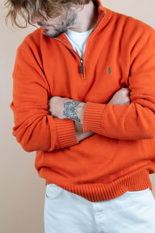 Half Zip Ralph Lauren ref: 1574 - ORANGE - M - amifrip - Friperie en ligne et vêtements vintage