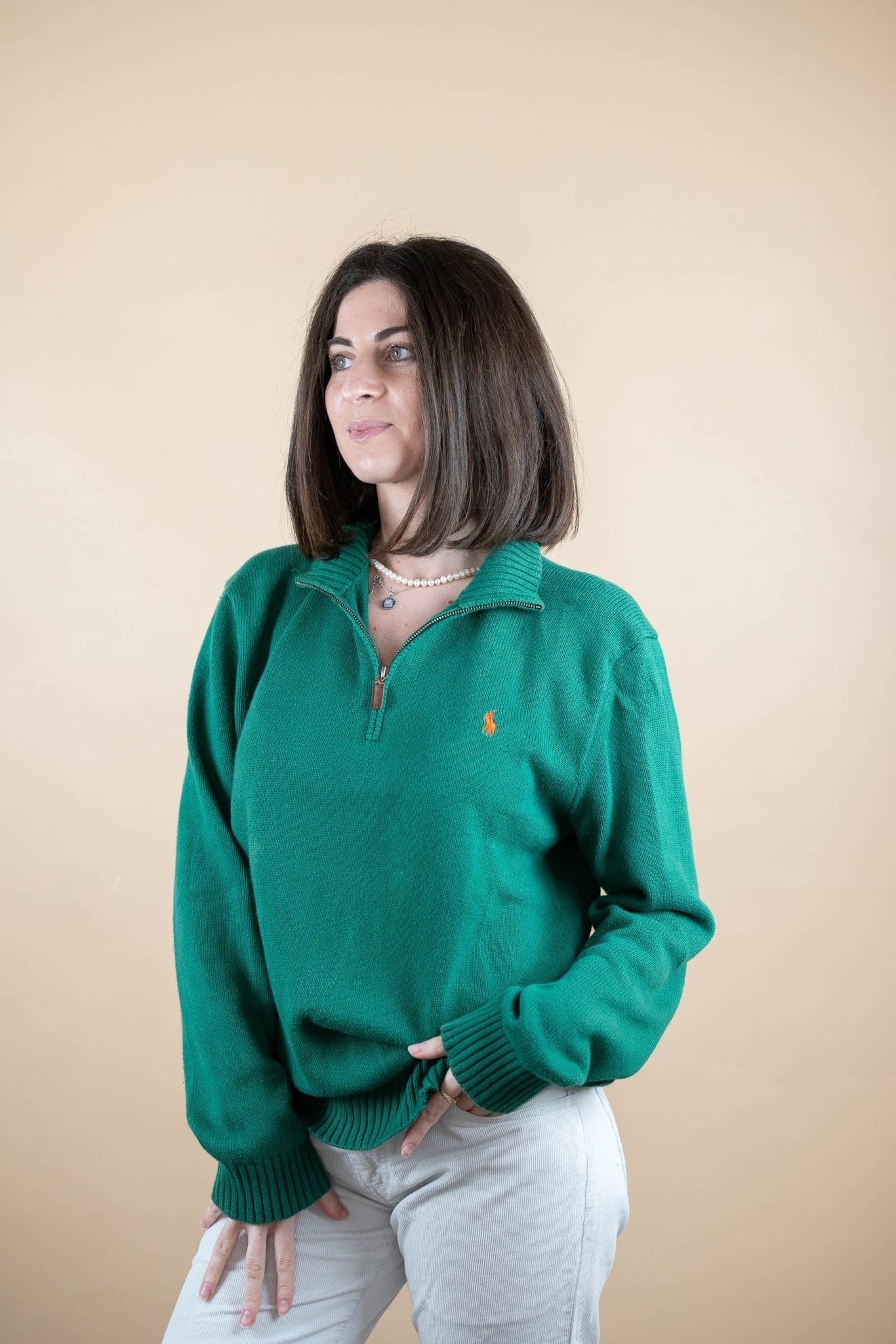 Half Zip Ralph Lauren ref: 1577 - VERT - XS - amifrip - Friperie en ligne et vêtements vintage