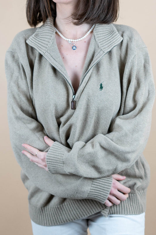 Half Zip Ralph Lauren ref: 1584 - BEIGE - XL - amifrip - Friperie en ligne et vêtements vintage