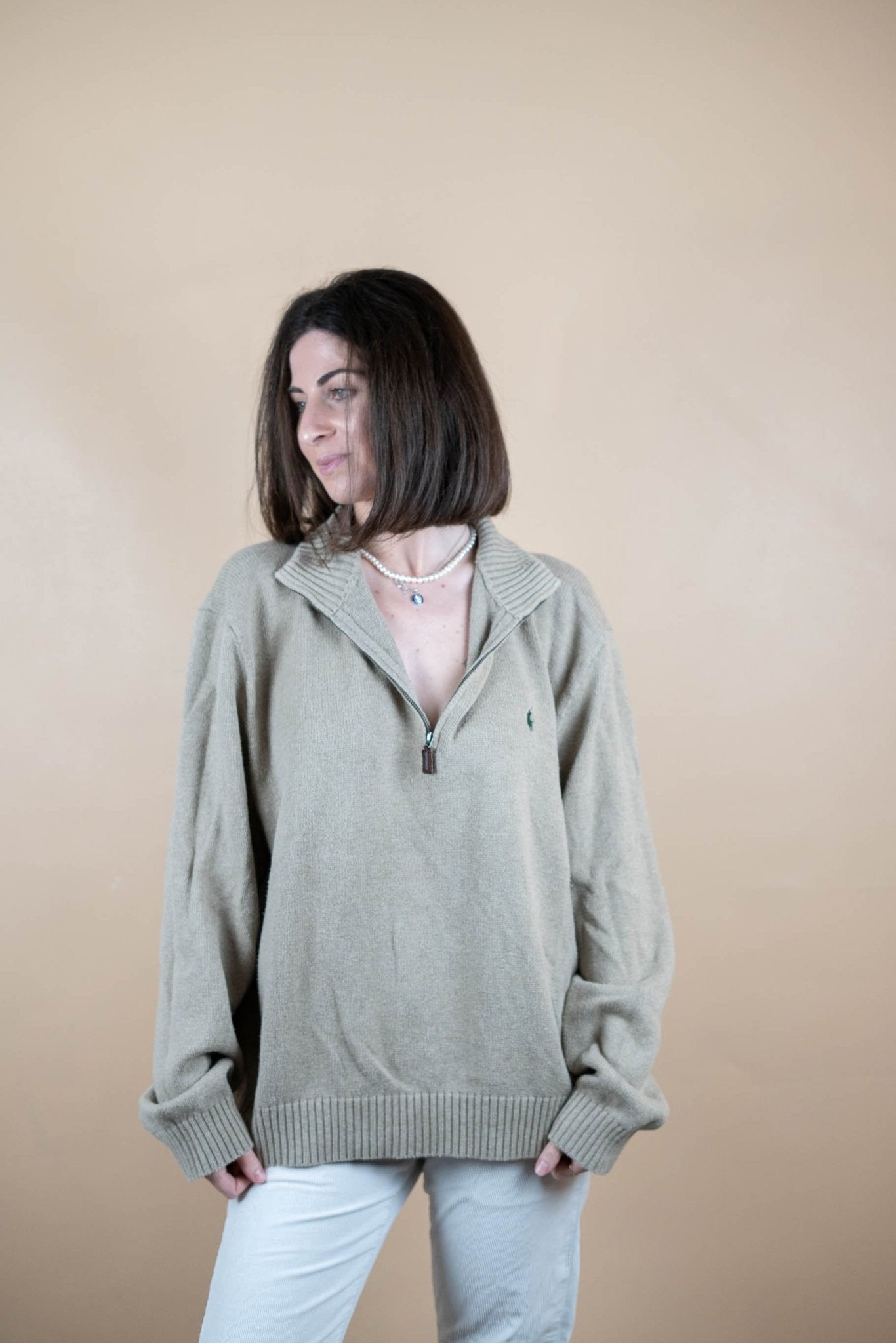 Half Zip Ralph Lauren ref: 1584 - BEIGE - XL - amifrip - Friperie en ligne et vêtements vintage