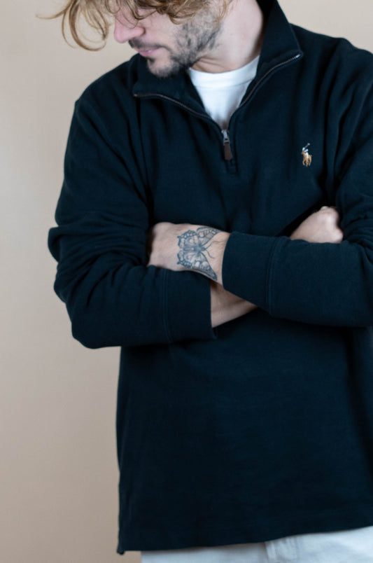 Half Zip Ralph Lauren ref: 1587 - NOIR - L - amifrip - Friperie en ligne et vêtements vintage