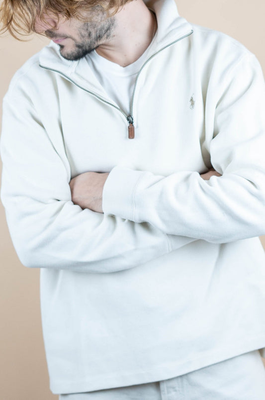 Half Zip Ralph Lauren ref: 1588 - BLANC - L - amifrip - Friperie en ligne et vêtements vintage