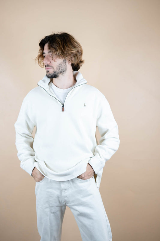 Half Zip Ralph Lauren ref: 1588 - BLANC - L - amifrip - Friperie en ligne et vêtements vintage
